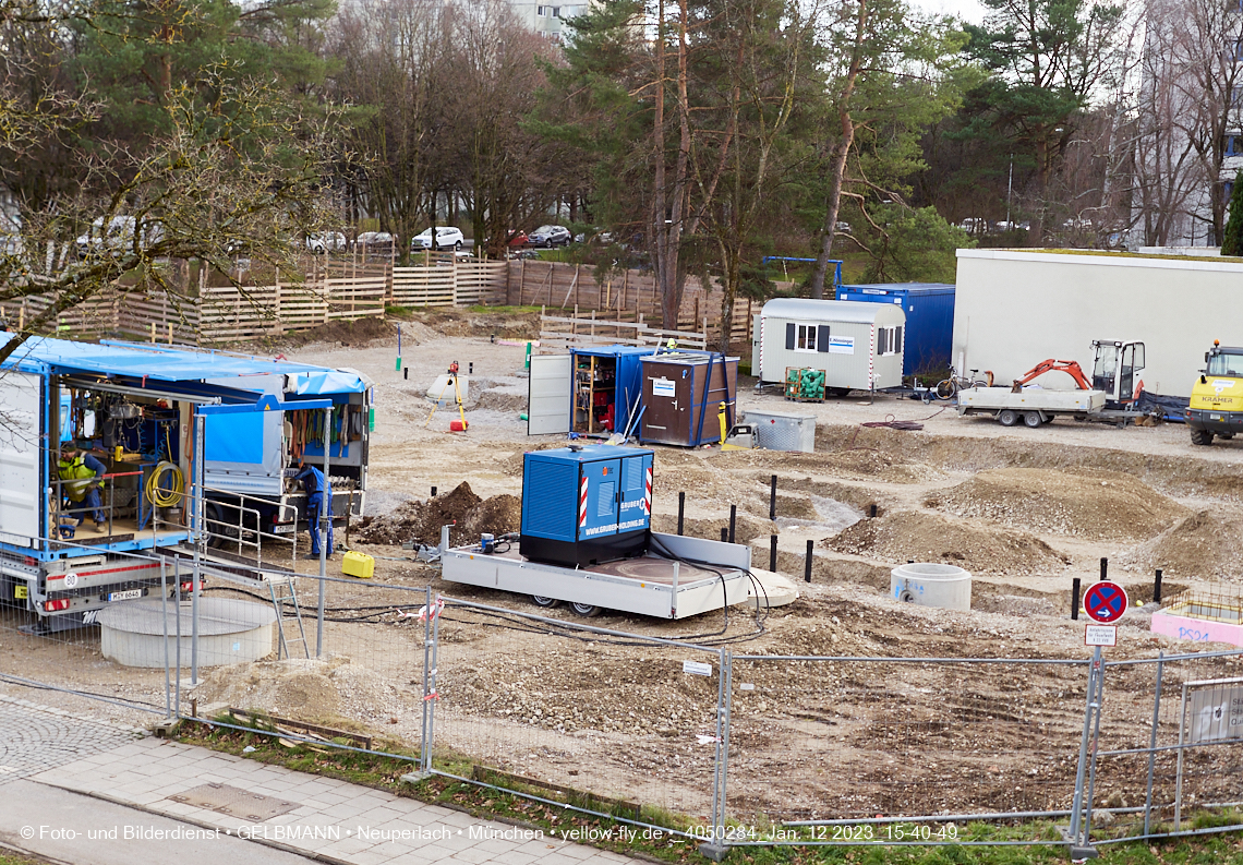 12.01.2023 - Baustelle an der Quiddestraße Haus für Kinder in Neuperlach